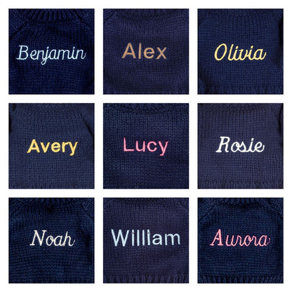 Blossom Cream Bunny 'Berry' with Personalized Navy Jumper | Jellycat